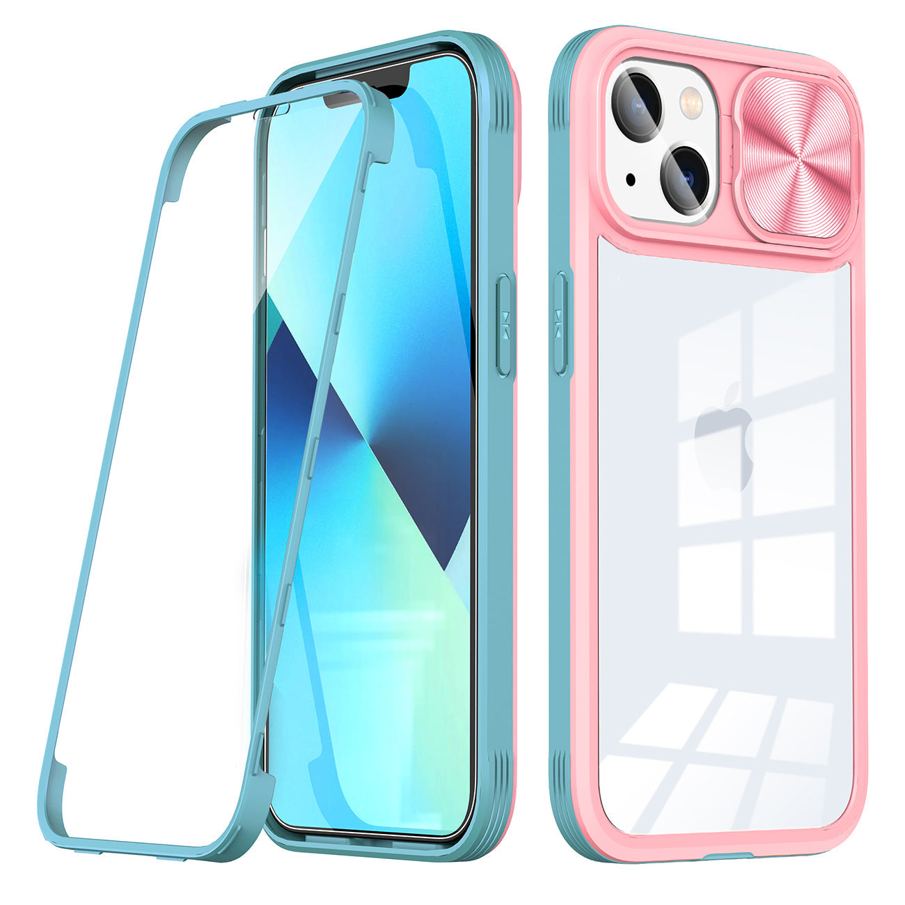 iPhone 14 Plus Compatible Full Protection With Mobile Phone Protective Film Slide Camera Lens Phone Case For iPhone 14 Plus In Pink - Durable Protection by CELL DEMAND