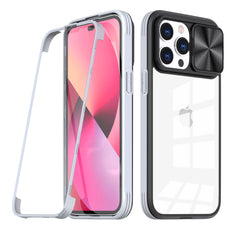iPhone 14 Pro Compatible Full Protection With Mobile Phone Protective Film Slide Camera Lens Phone Case For iPhone 14 Pro In Gray - Crystal Clear Protection by CELL DEMAND