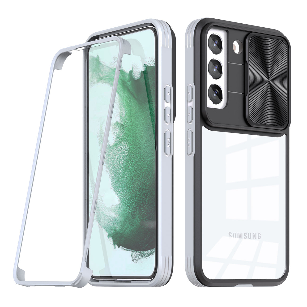 Full Protection With Mobile Phone Protective Film Slide Camera Lens Phone Case For Samsung Galaxy S 22 Plus In Gray - Ultra-Slim & Reliable | CELL DEMAND Official