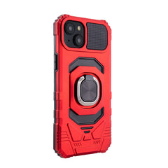 iPhone 15 PLUS Compatible Kickstand Ring Holder TPU Shockproof Case for iPhone 15 PLUS in Red - Crystal Clear Protection by CELL DEMAND