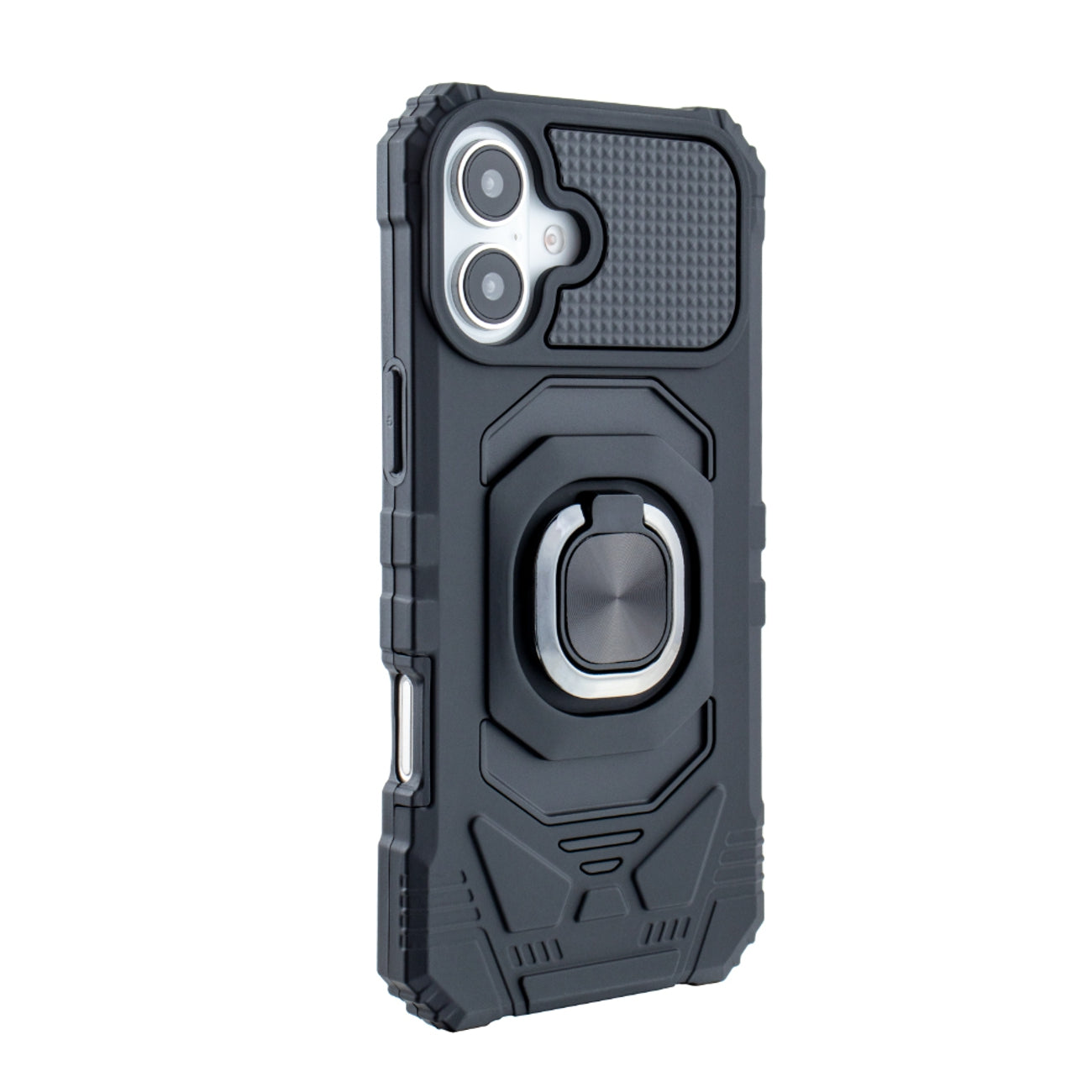 IPHONE 16 PLUS Compatible Kickstand Ring Holder TPU Shockproof Case for IPHONE 16 PLUS in Black - Shockproof Protection by CELL DEMAND