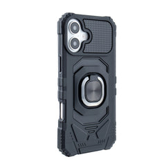 IPHONE 16 PLUS Compatible Kickstand Ring Holder TPU Shockproof Case for IPHONE 16 PLUS in Black - Shockproof Protection by CELL DEMAND