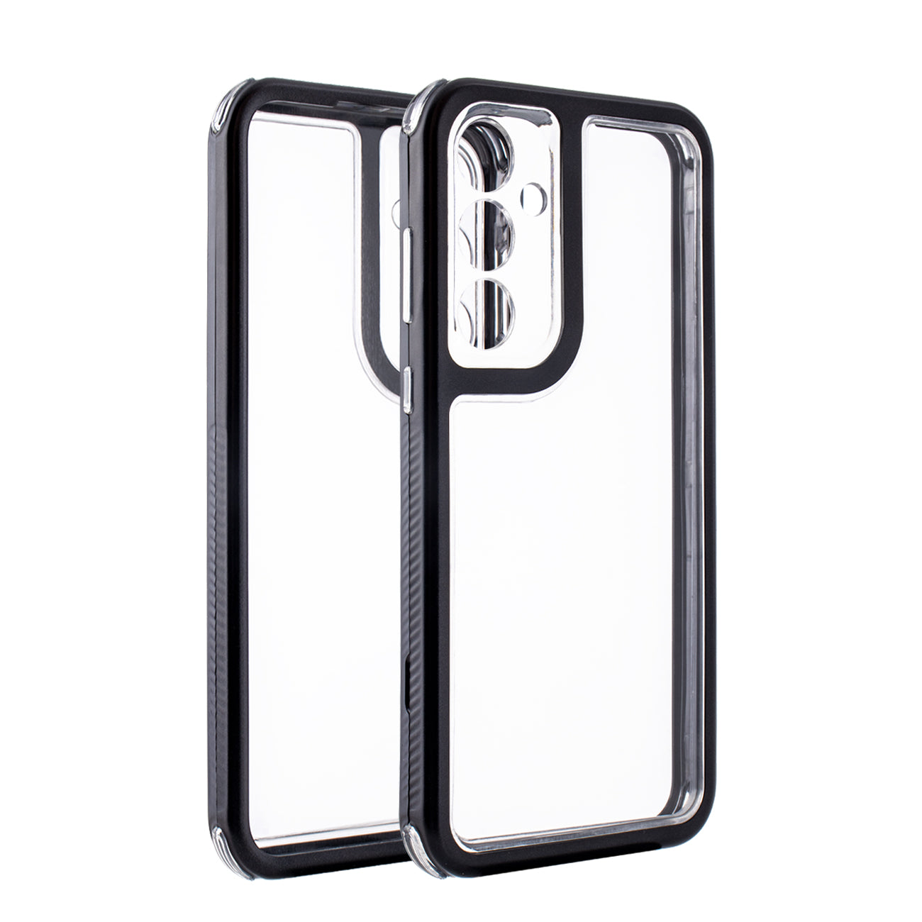 Heavy Duty Transparent Shockproof Protection 3-in-1 Hybrid Protective Case For GALAXY A55 5G In Black - Crystal Clear & Reliable | CELL DEMAND Official