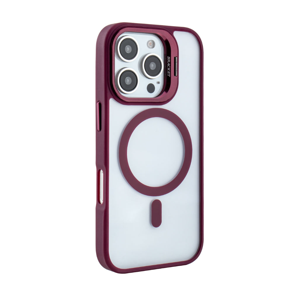 iPhone 16 Pro Compatible Magnetic Phone Case (Red) with Built-in Invisible Kickstand Compatible with iPhone 16 Pro - Crystal Clear Protection by CELL DEMAND