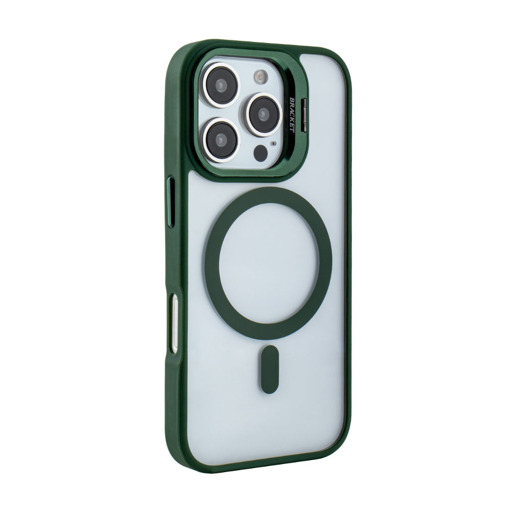 iPhone 16 Pro Compatible Magnetic Phone Case (Green) with Built-in Invisible Kickstand Compatible with iPhone 16 Pro - Crystal Clear Protection by CELL DEMAND