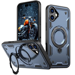 iPhone 16 Plus Compatible 360 Degree Magnetic Versatile Stand Navy Blue Compatible with iPhone 16 Plus - Crystal Clear Protection by CELL DEMAND