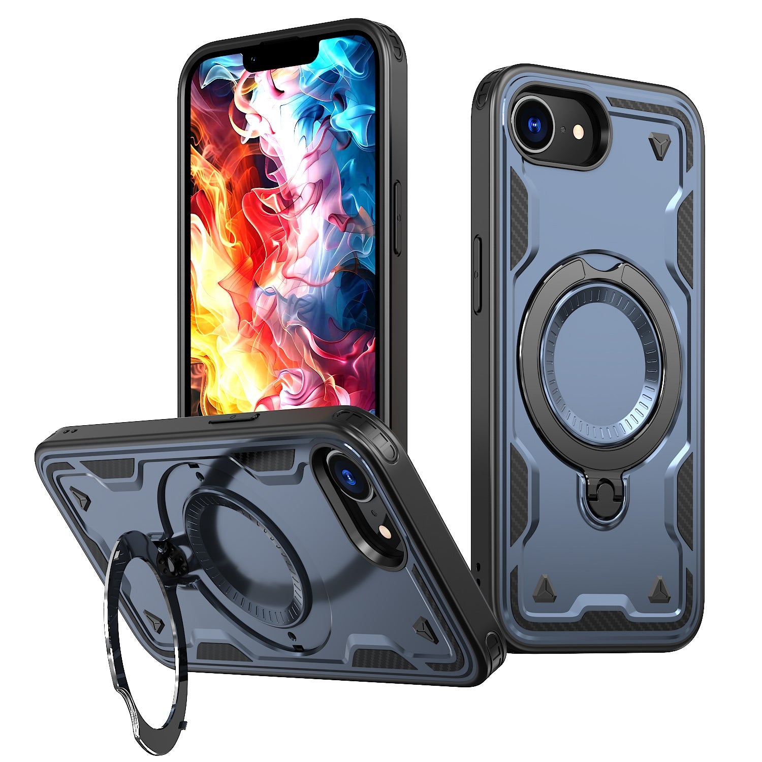 iPhone 16 Compatible 360¡ã Rotating Magnetic Versatile Stand Gray Compatible with iPhone 16E - Crystal Clear Protection by CELL DEMAND