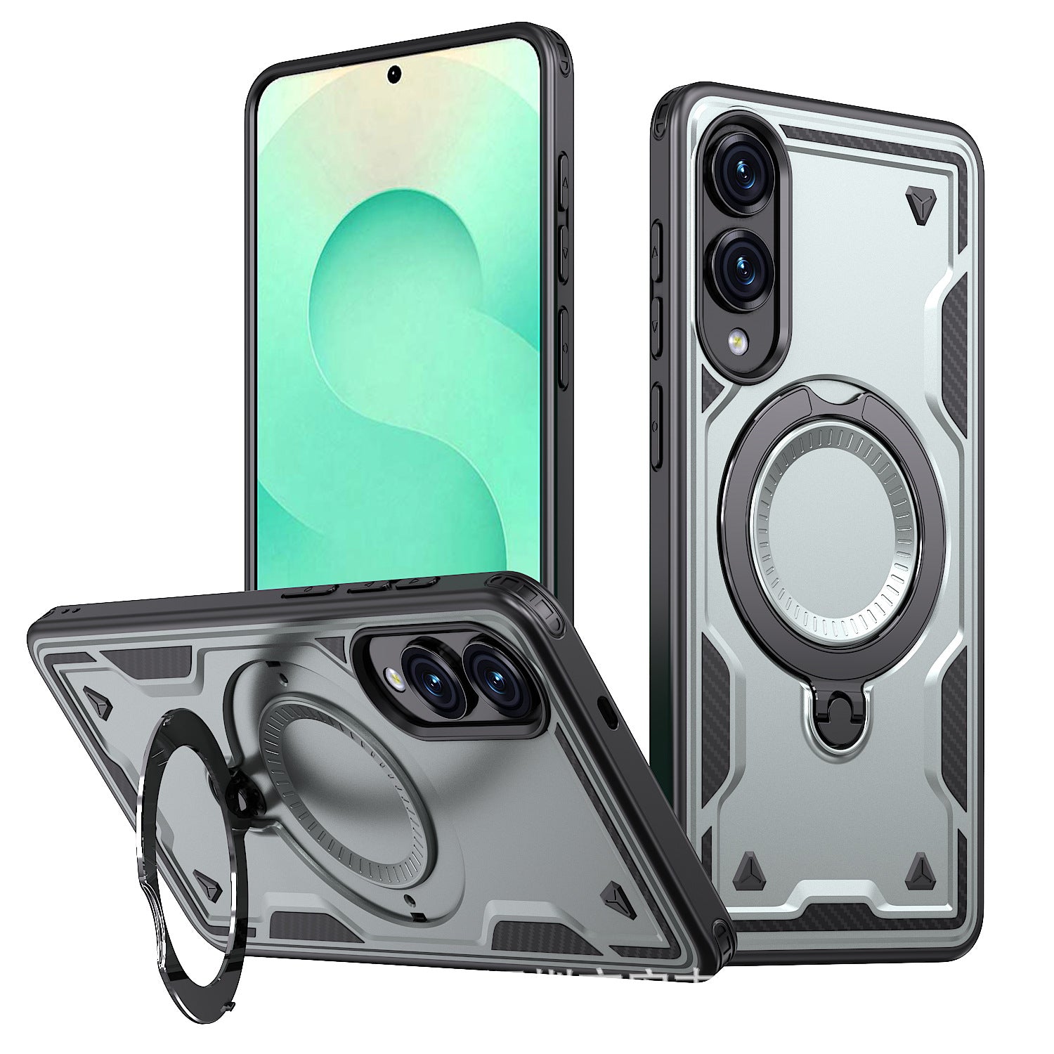 360¡ã Rotating Magnetic Versatile Stand Gray Compatible with iPhone Samsung Galaxy S25 EDGE - Heavy Duty & Reliable | CELL DEMAND Official