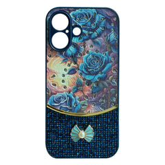 iPhone 16 Plus Compatible Sparkle Glitter Bling Phone Case in Navy With Colorful Cover For iPhone 16 Plus - Durable Protection by CELL DEMAND