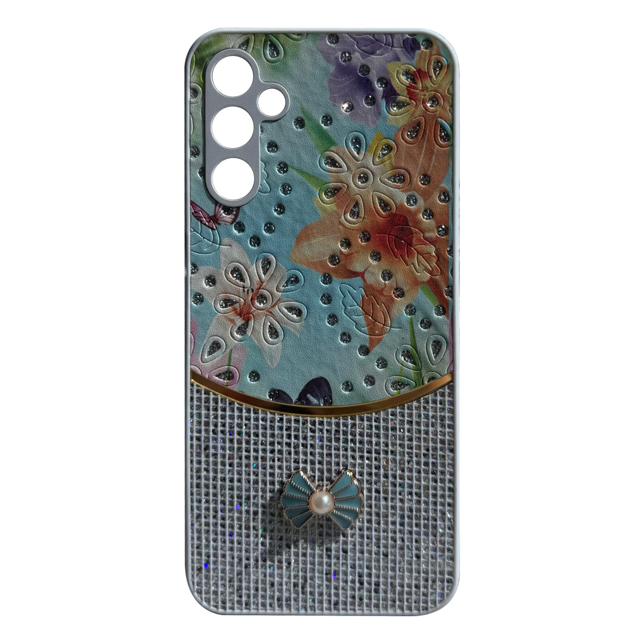 Sparkle Glitter Bling Phone Case in White With Colorful Cover For Galaxy A35 - Heavy Duty & Reliable | CELL DEMAND Official