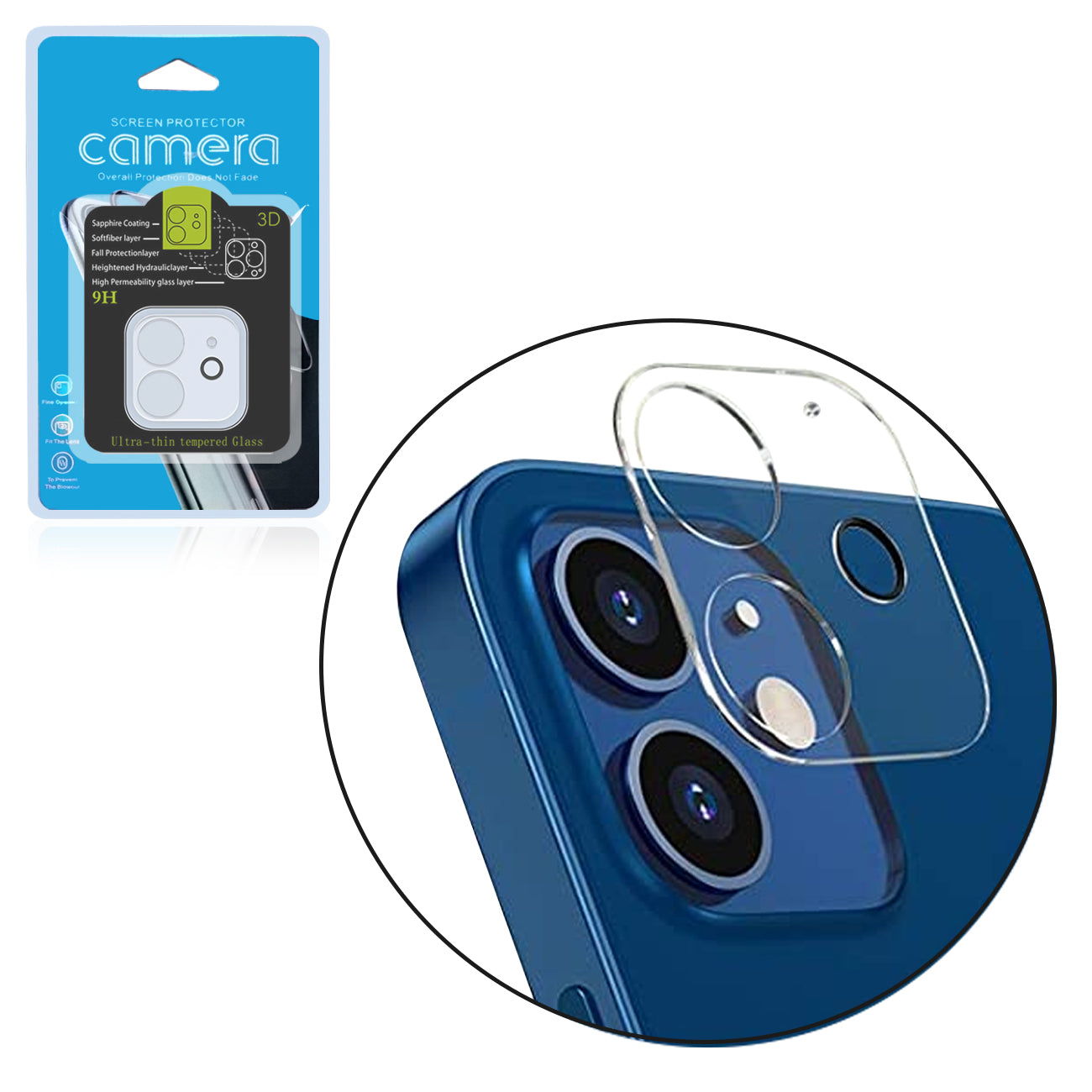iPhone 12 Mini Compatible Clear Camera Protector for iPhone 12 Mini - Shockproof Protection by CELL DEMAND