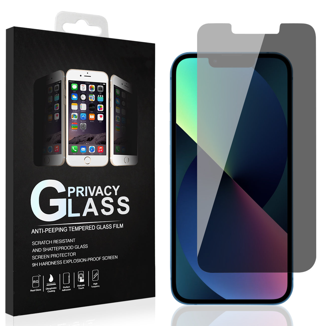 iPhone 14 Pro Compatible Apple iPhone 14 Pro Privacy Screen Protector In Black - Heavy Duty Protection by CELL DEMAND