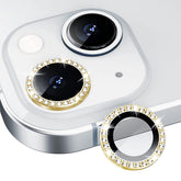 iPhone 14 Compatible Diamond Camera Lens Protector, Diamond Tempered Glass Camera Cover Screen Protector for iPhone 14 / iPhone 14 Plus In Gold - Heavy Duty Protection by CELL DEMAND