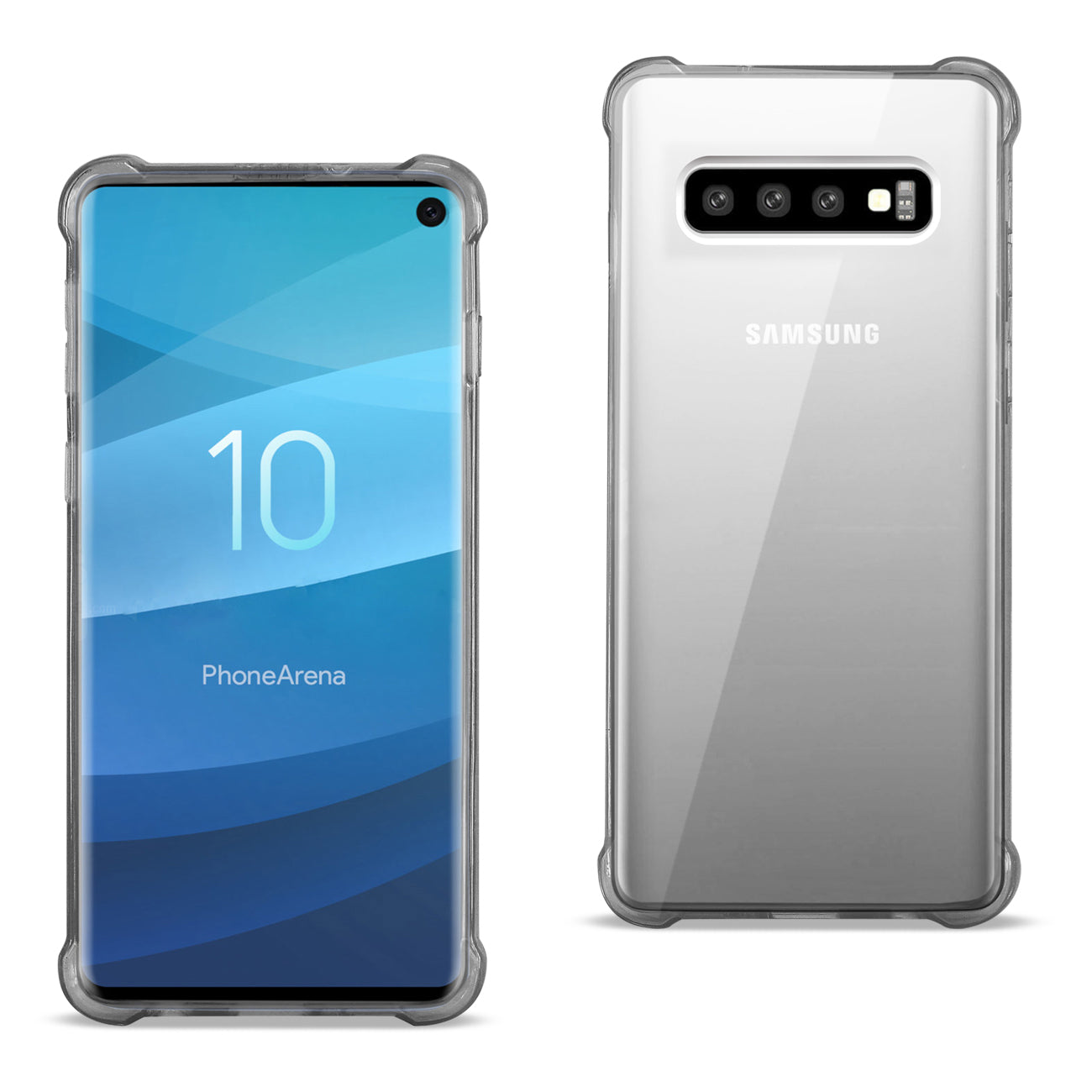 SAMSUNG GALAXY S10 Clear Bumper Case With Air Cushion Protection In Clear Black - Crystal Clear & Reliable | CELL DEMAND Official