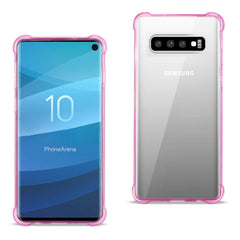 SAMSUNG GALAXY S10 Clear Bumper Case With Air Cushion Protection In Clear Hot Pink - Premium & Reliable | CELL DEMAND Official