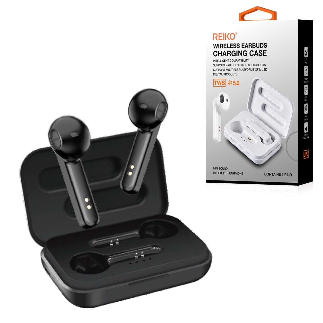 TWS Wireless Earbuds with Charging Case Macaron Finishing In Black (BT-A57BK) - Heavy Duty & Reliable | CELL DEMAND Official