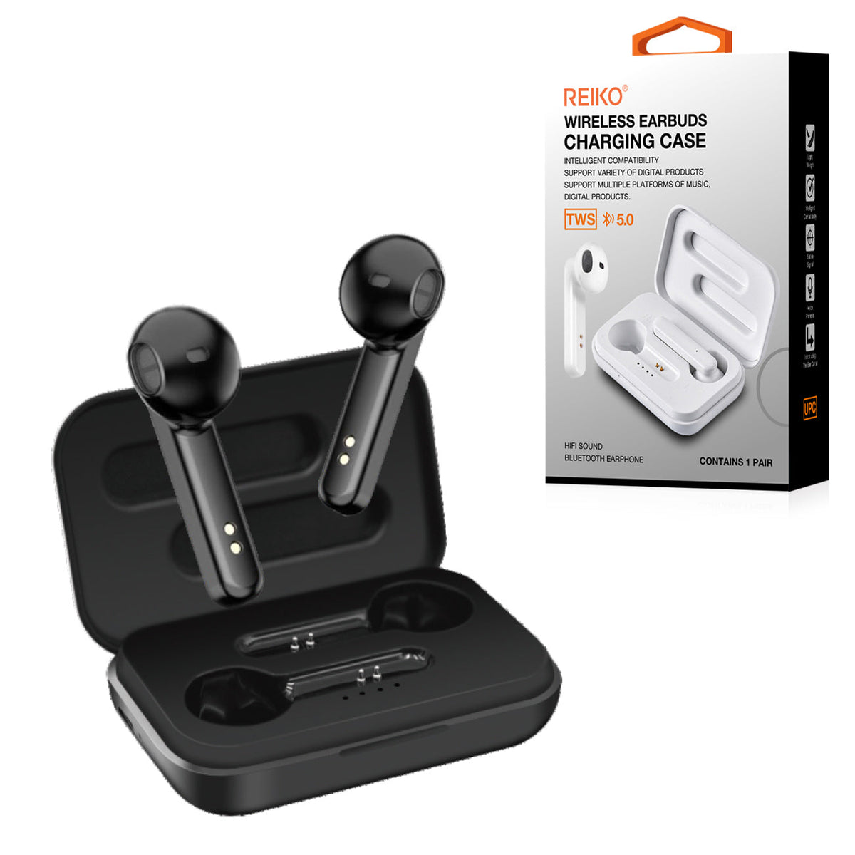 TWS Wireless Earbuds with Charging Case Macaron Finishing In Black (BT-A57BK) - Heavy Duty & Reliable | CELL DEMAND Official