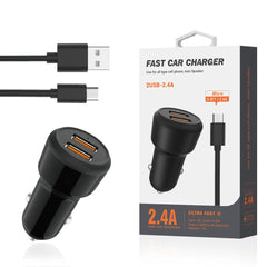 Micro Portable Car Charger With Built In 3 Ft Cable In Black - Crystal Clear & Reliable | CELL DEMAND Official