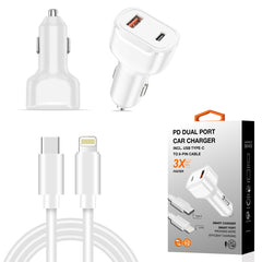 36W PD Dual Ports Travel Car Charger Adapter Fast Charging with USB-C To 8 Pin Cable - Durable & Reliable | CELL DEMAND Official