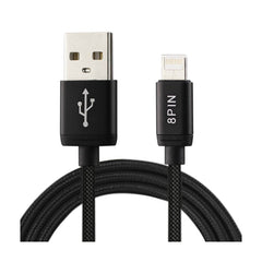 NYLON BRAIDED REVERSIBLE MICRO USB AND 8-PIN 2-IN-1 CABLE 3.3FT IN BLACK - Heavy Duty & Reliable | CELL DEMAND Official
