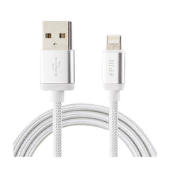 NYLON BRAIDED REVERSIBLE MICRO USB AND 8-PIN 2-IN-1 CABLE 3.3FT IN WHITE - Durable & Reliable | CELL DEMAND Official