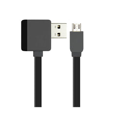 MICRO USB PIGGYBACK FLAT LIBERATOR USB CABLE 3.2FT IN BLACK - Crystal Clear & Reliable | CELL DEMAND Official