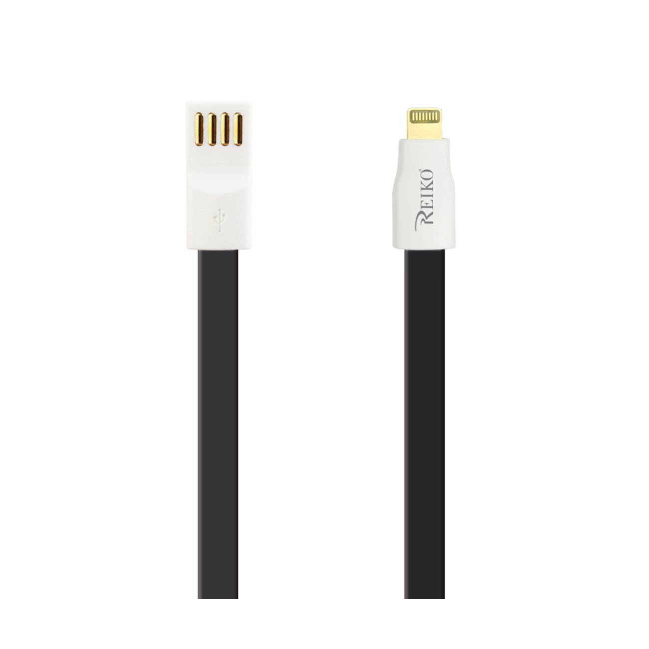 8 PIN FLAT MAGNETIC GOLD PLATED USB DATA CABLE 0.7 FOOT IN BLACK - Durable & Reliable | CELL DEMAND Official