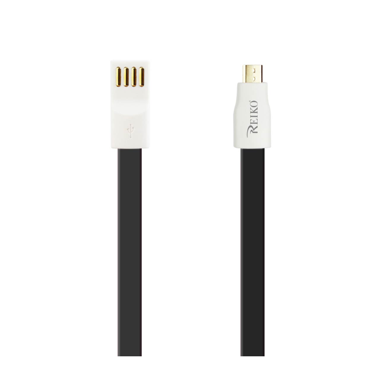 FLAT MAGNETIC GOLD PLATED MICRO USB DATA CABLE 0.7 FOOT IN BLACK - Shockproof & Reliable | CELL DEMAND Official