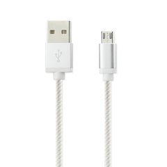 3.3FT NYLON BRAIDED MICRO USB CHARGING & SYNC DATA CABLE FOR ANDROID PHONES IN SILVER - Crystal Clear & Reliable | CELL DEMAND Official