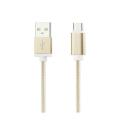 3.3FT NYLON BRAIDED MICRO USB 2.0 CHARGING & SYNC DATA CABLE FOR TYPE C DEVICE IN GOLD - Shockproof & Reliable | CELL DEMAND Official