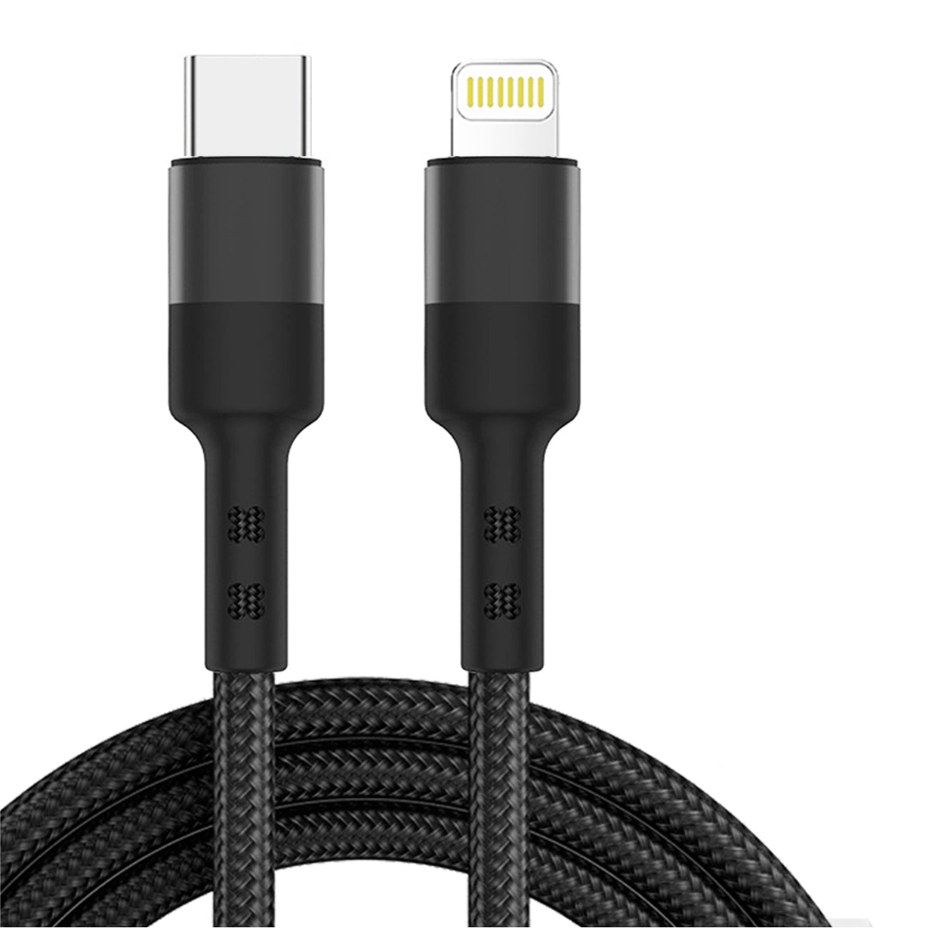 Power Delivery USB-C to 8-PIN Fast Charging & Sync Nylon-Braided 10FT Cable In Black - DC35-PD8PTYPEC10FTBK - Ultra-Slim & Reliable | CELL DEMAND Official