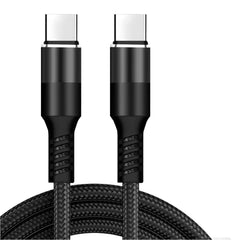 Power Delivery USB-C to C Fast Charging & Sync Nylon- Braided 10 FT Cable in Black - DC35-PDTYPEC10FTBK - Ultra-Slim & Reliable | CELL DEMAND Official