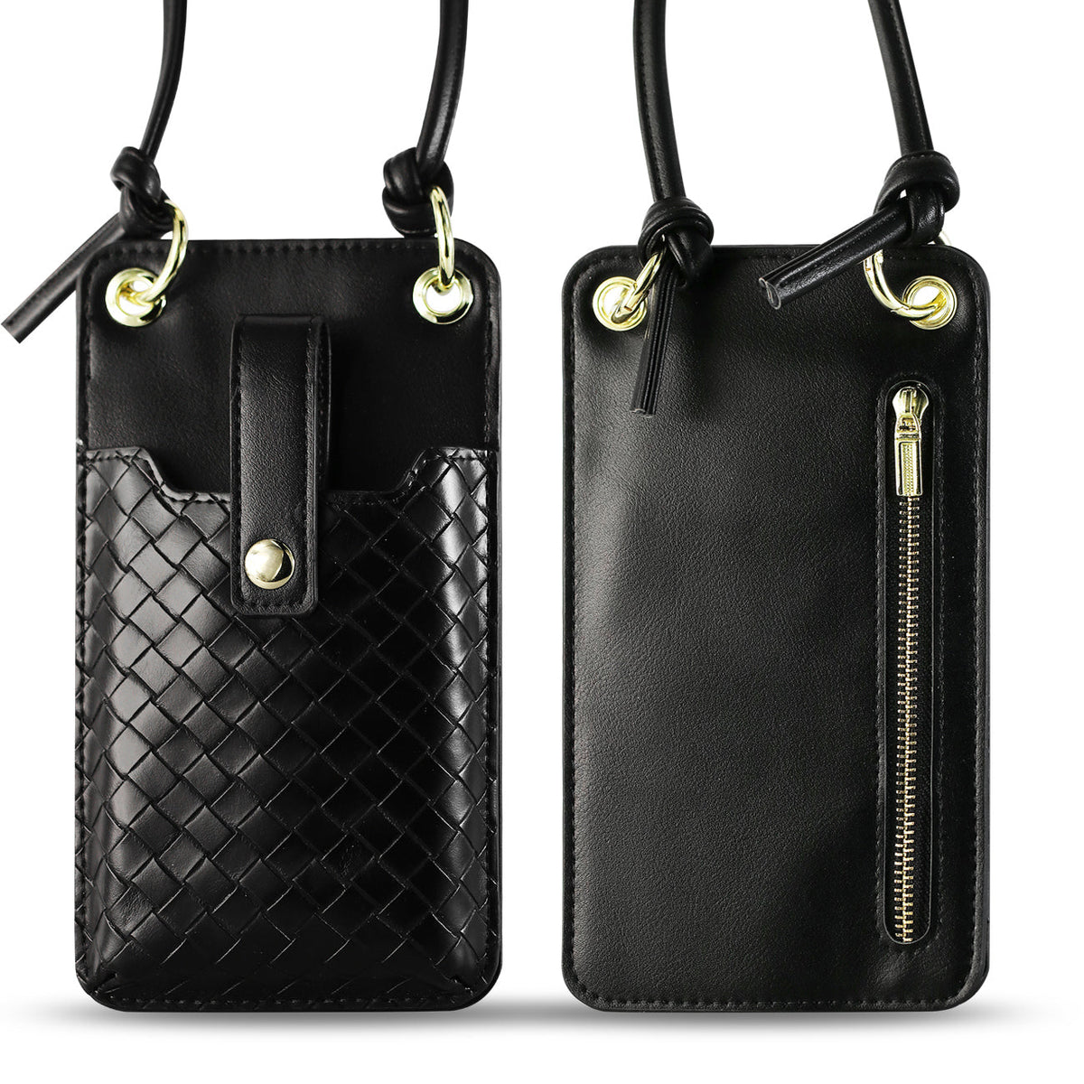 Leather Crossbody Phone Wallet Large Purse In Black•?ö7.0 INCH) - Ultra-Slim & Reliable | CELL DEMAND Official