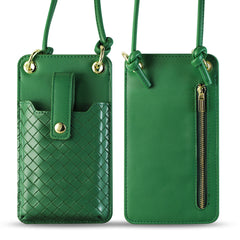 Leather Crossbody Phone Wallet Large Purse In Green•?ö7.0 INCH) - Heavy Duty & Reliable | CELL DEMAND Official