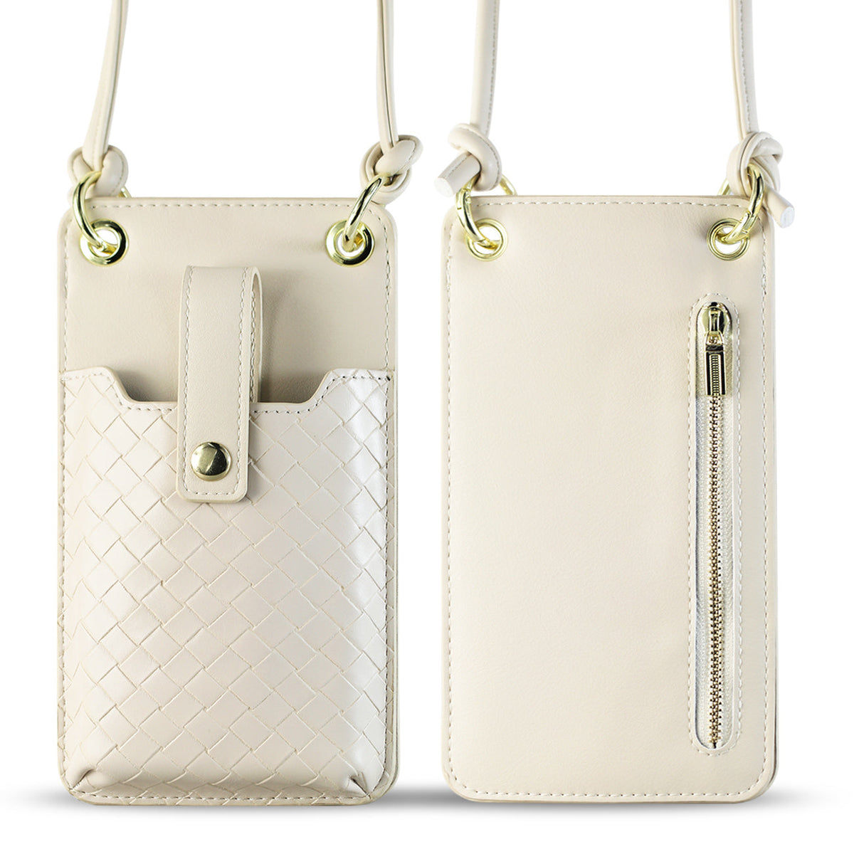Leather Crossbody Phone Wallet Large Purse In White•?ö7.0 INCH) - Ultra-Slim & Reliable | CELL DEMAND Official