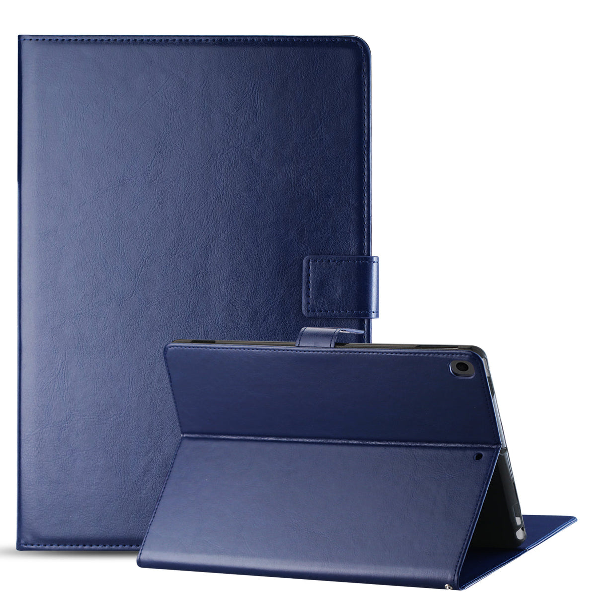 Leather Folio Cover Protective Case for 10.2" iPad 8 2020 or iPad 7 2019 In Navy - Crystal Clear & Reliable | CELL DEMAND Official