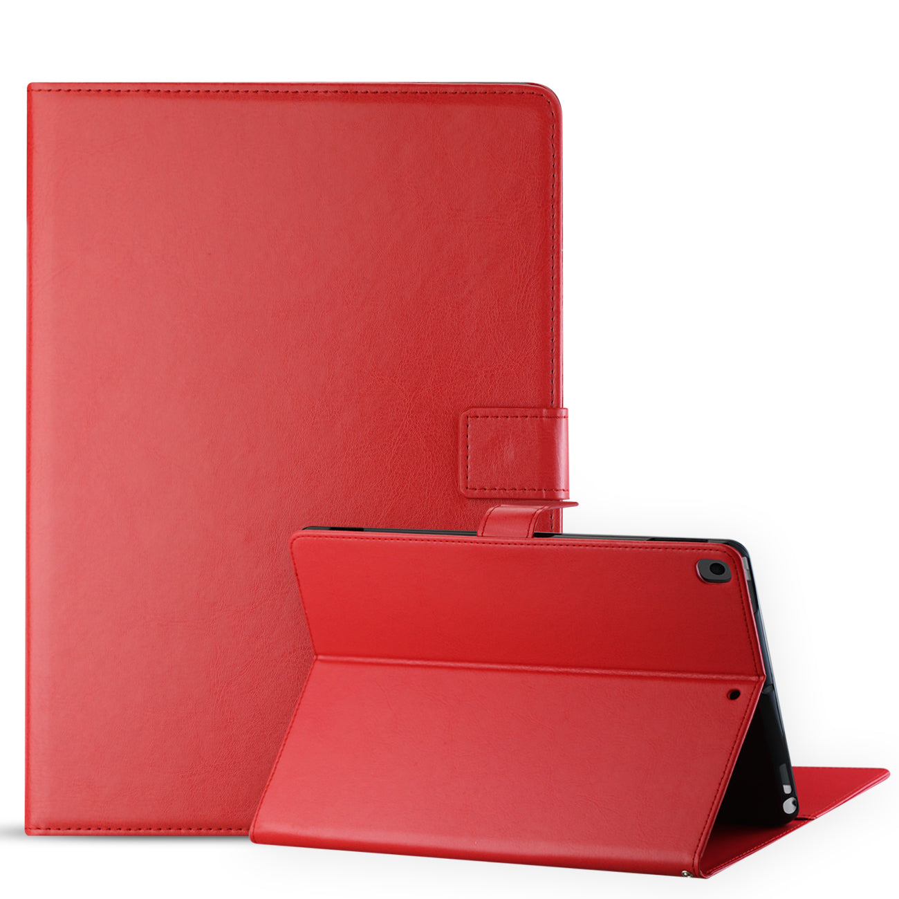 Leather Folio Cover Protective Case for 10.2" iPad 8 2020 or iPad 7 2019 In Red - Heavy Duty & Reliable | CELL DEMAND Official