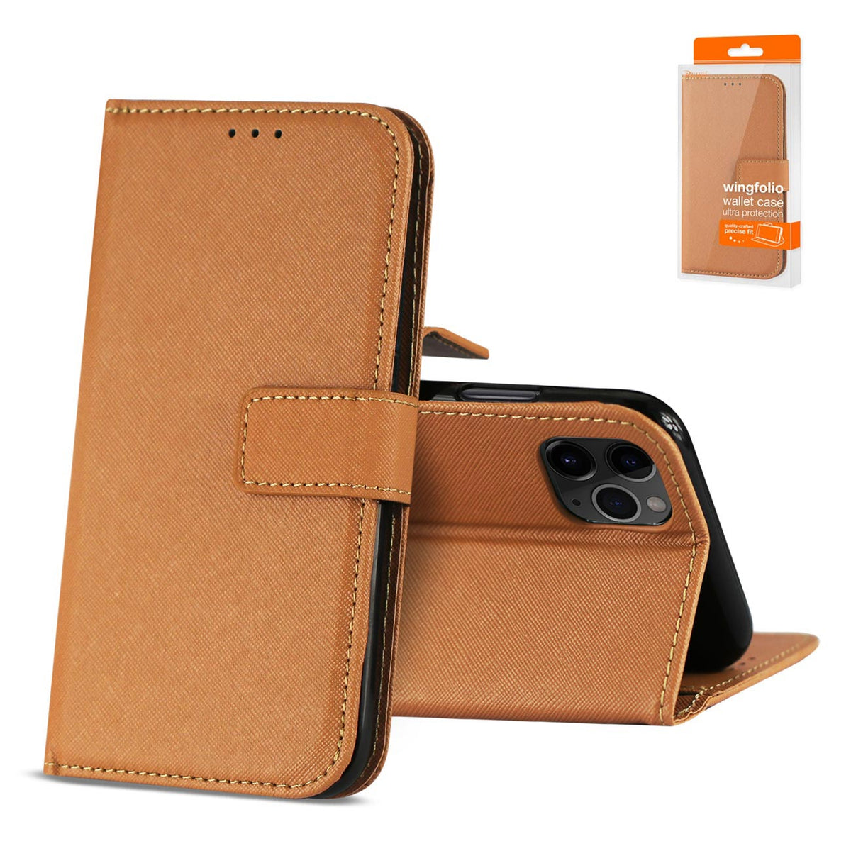IPHONE 11 PRO Compatible APPLE IPHONE 11 PRO 3-In-1 Wallet Case In BROWN - Ultra-Slim Protection by CELL DEMAND