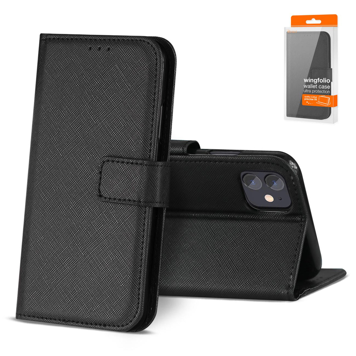 IPHONE 12 MINI Compatible Slim Stand Case with Card Holder Slots APPLE IPHONE 12 MINI In Black - Crystal Clear Protection by CELL DEMAND