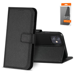 IPHONE 12 MINI Compatible Slim Stand Case with Card Holder Slots APPLE IPHONE 12 MINI In Black - Crystal Clear Protection by CELL DEMAND