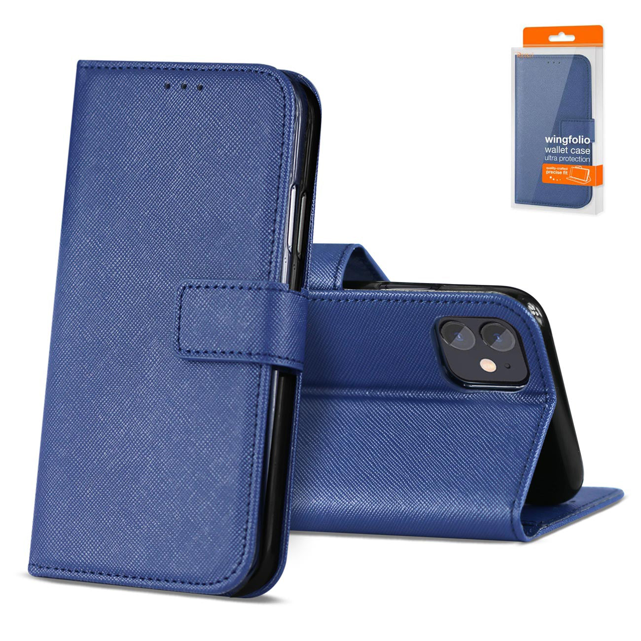 IPHONE 12 MINI Compatible Slim Stand Case with Card Holder Slots APPLE IPHONE 12 MINI In Blue - Durable Protection by CELL DEMAND