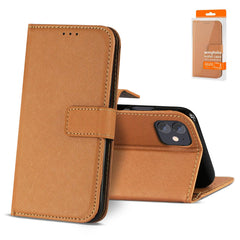 IPHONE 12 MINI Compatible Slim Stand Case with Card Holder Slots APPLE IPHONE 12 MINI In Brown - Durable Protection by CELL DEMAND