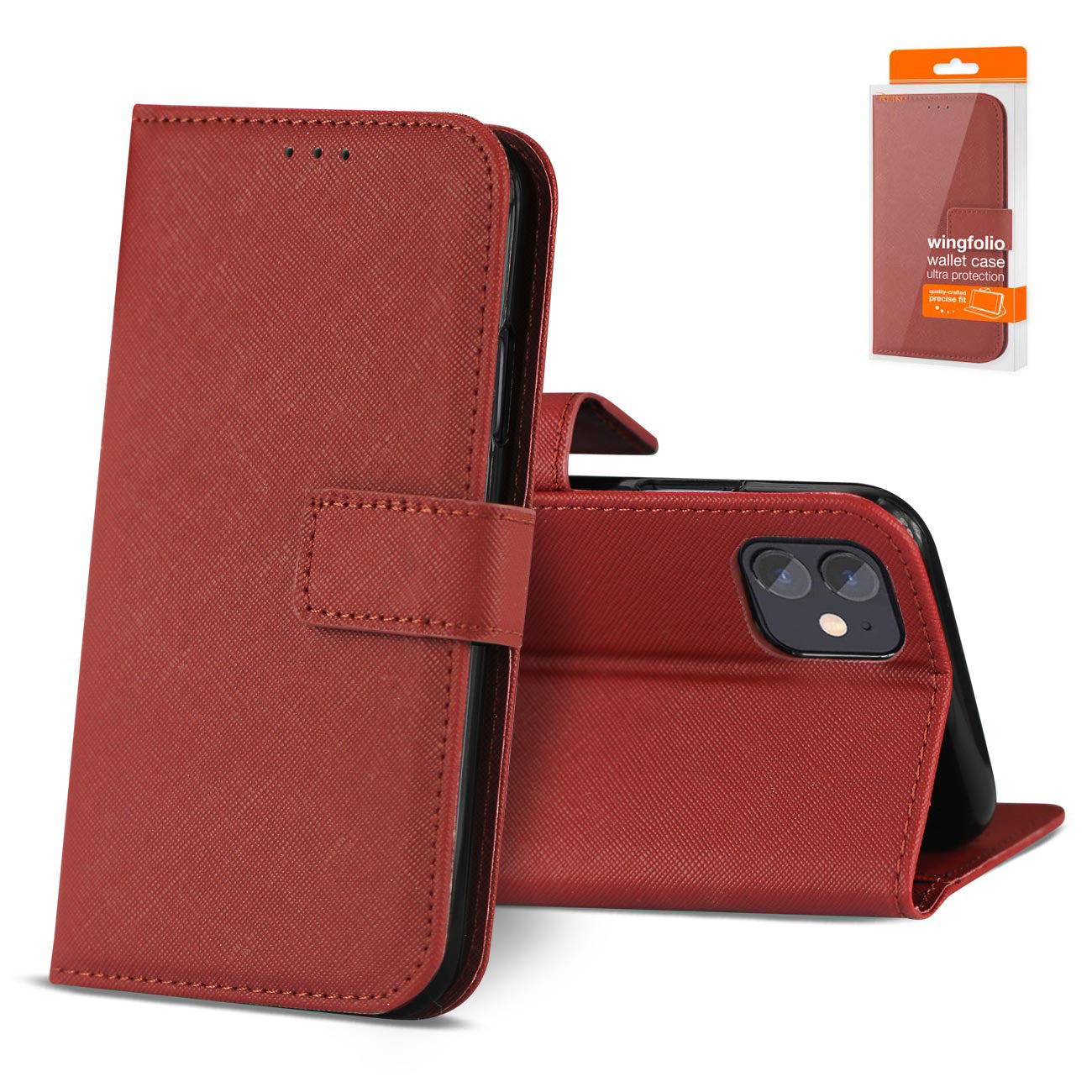 IPHONE 12 MINI Compatible Slim Stand Case with Card Holder Slots APPLE IPHONE 12 MINI In Red - Premium Protection by CELL DEMAND