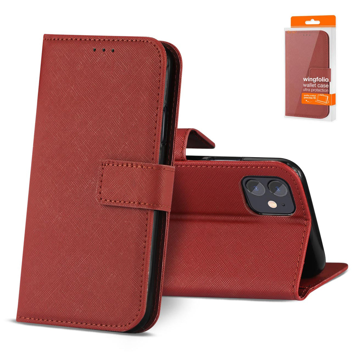 IPHONE 12 MINI Compatible Slim Stand Case with Card Holder Slots APPLE IPHONE 12 MINI In Red - Premium Protection by CELL DEMAND