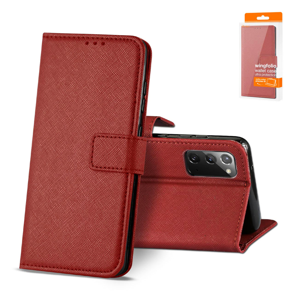 Slim Stand Case with Card Holder Slots SAMSUNG GALAXY NOTE 20 In Red - Heavy Duty & Reliable | CELL DEMAND Official