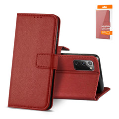 Slim Stand Case with Card Holder Slots SAMSUNG GALAXY NOTE 20 In Red - Heavy Duty & Reliable | CELL DEMAND Official