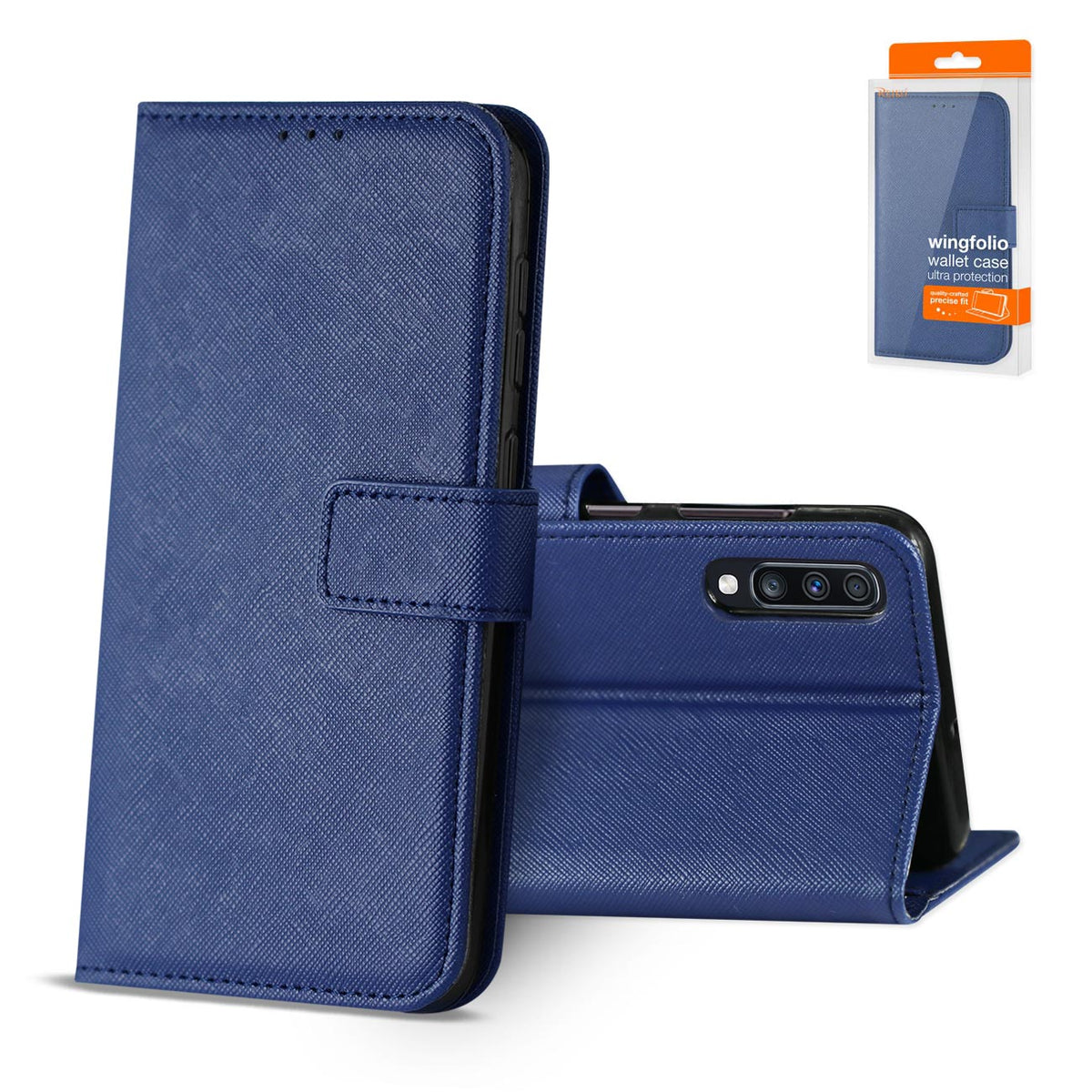 SAMSUNG GALAXY A70 3-In-1 Wallet Case In BLUE - Heavy Duty & Reliable | CELL DEMAND Official