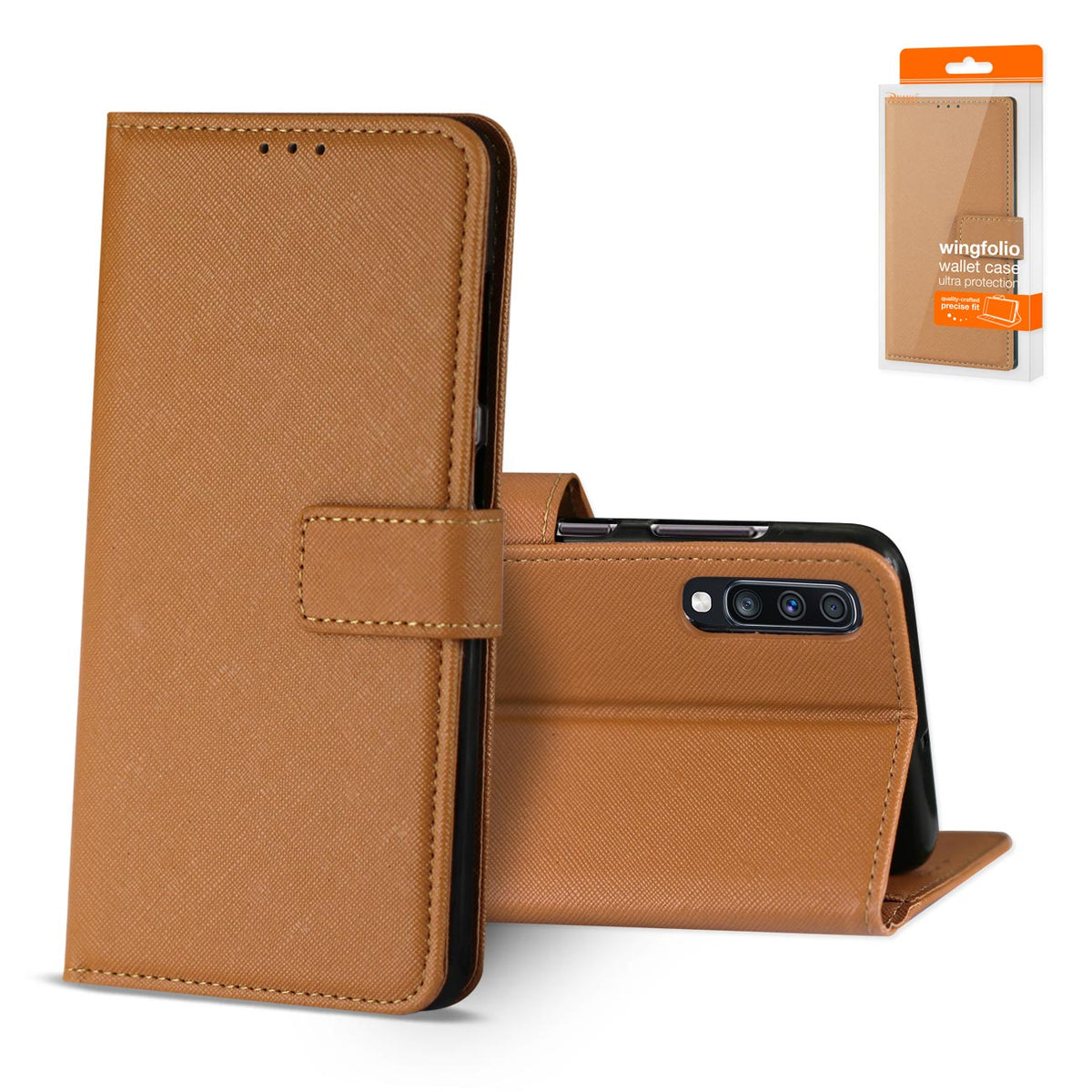 SAMSUNG GALAXY A70 3-In-1 Wallet Case In BROWN - Ultra-Slim & Reliable | CELL DEMAND Official