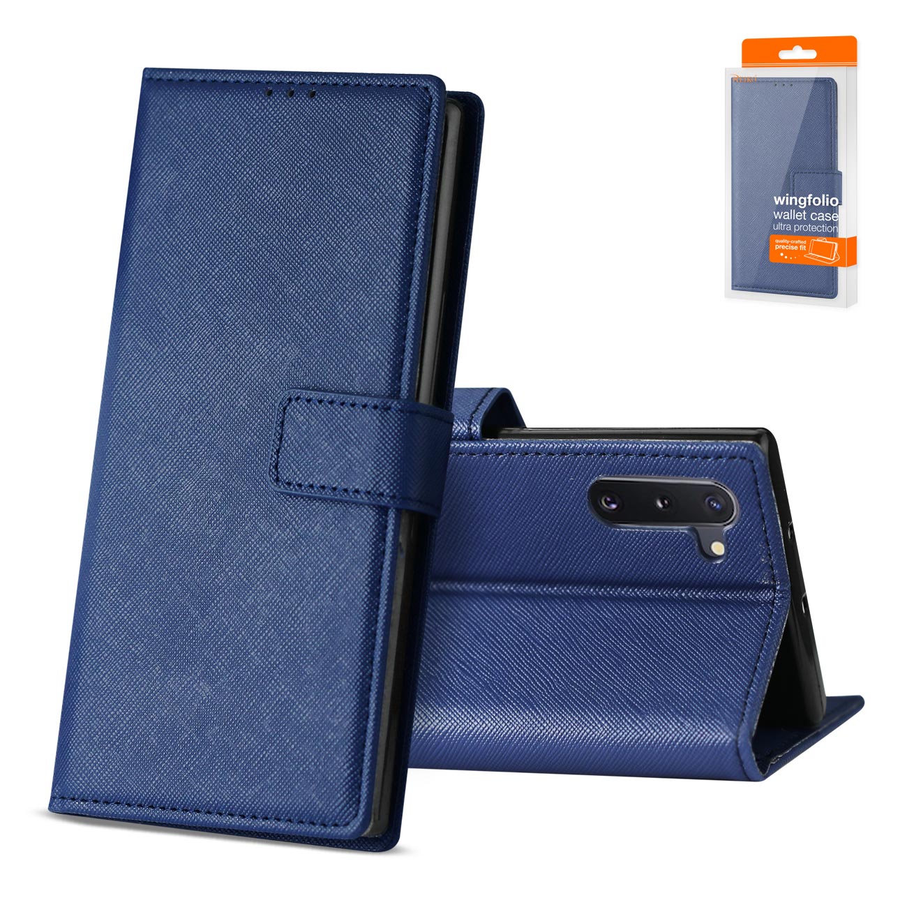 SAMSUNG GALAXY NOTE 10 3-In-1 Wallet Case In BLUE - Crystal Clear & Reliable | CELL DEMAND Official
