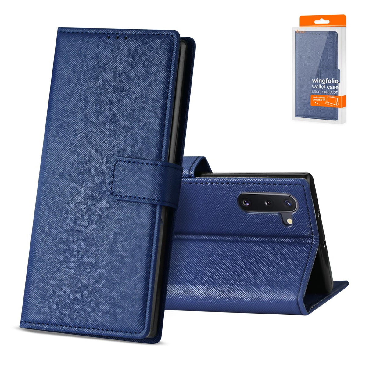 SAMSUNG GALAXY NOTE 10 3-In-1 Wallet Case In BLUE - Crystal Clear & Reliable | CELL DEMAND Official
